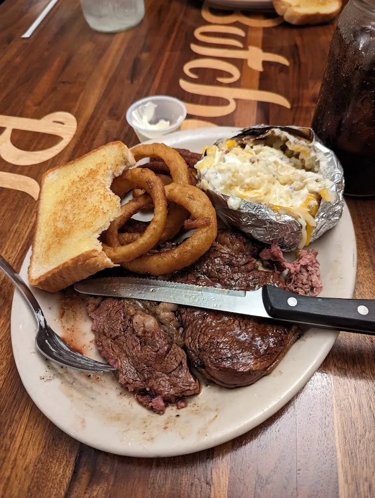 Ribeye Baked Potato Onion Rings